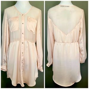 NWOT Ark & Co Silky & Sheer Tunic Dress, Small